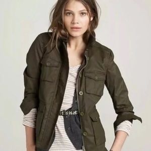 J.CREW Washed & Aged Waxed Canvas Utility Jacket Women's Size Small